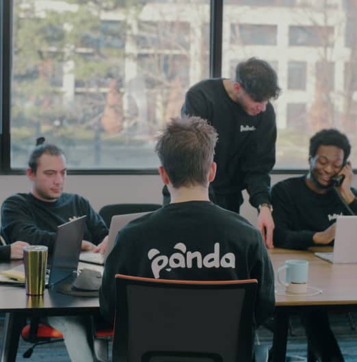 PandaHub team having a discussion