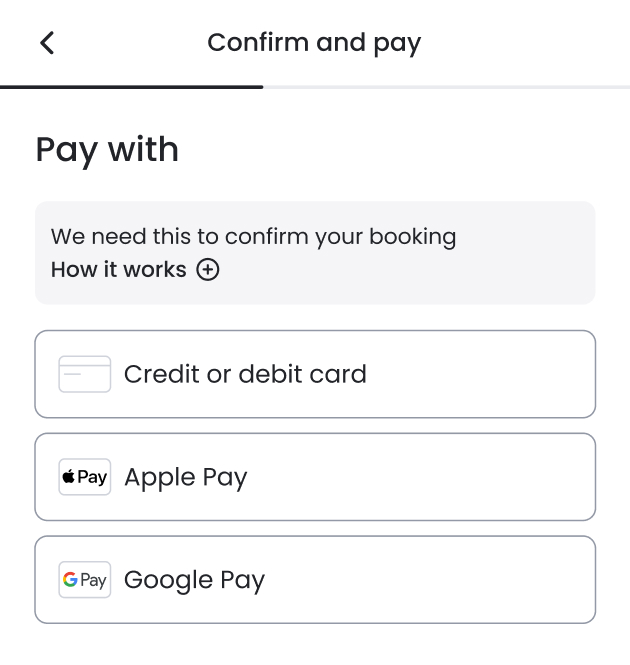 Panda Hub: Confirm and Pay process