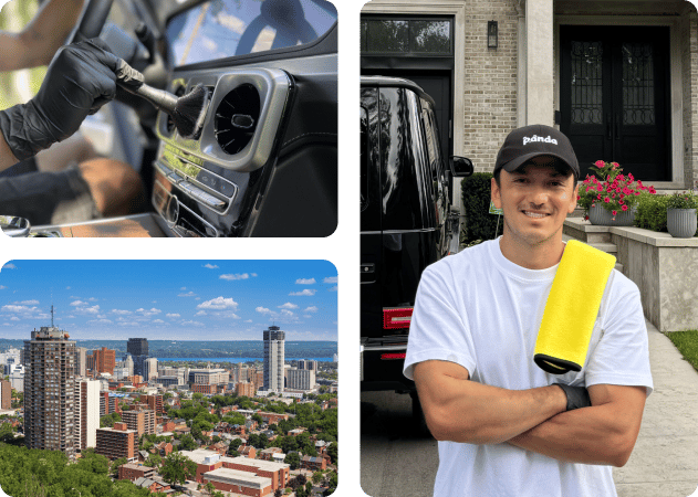 Interior car detailing service by Panda Hub certified detailer in Hamilton, ON.