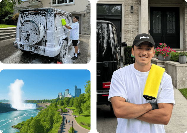 Exterior car detailing service by Panda Hub in Niagara Falls, ON