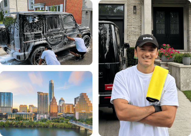 Mobile auto detailing professionals working on a G-Wagon in Austin, TX.