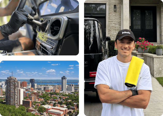 Interior car detailing service by Panda Hub certified detailer in Hamilton, ON.