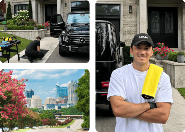 Raleigh, NC car detailing with exterior cleaning on a black G-Wagon.