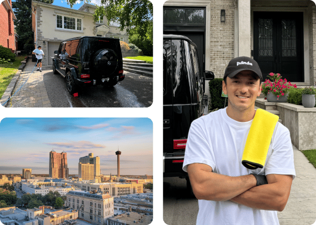 Mobile auto detailing in San Antonio, TX, cleaning and detailing a high-end SUV at a private residence