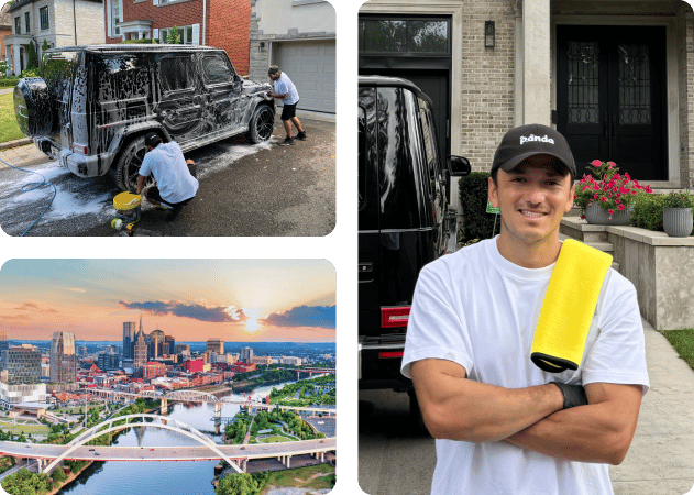 Premium car detailing service by Panda Hub in Nashville, TN, featuring a black G-Wagon.