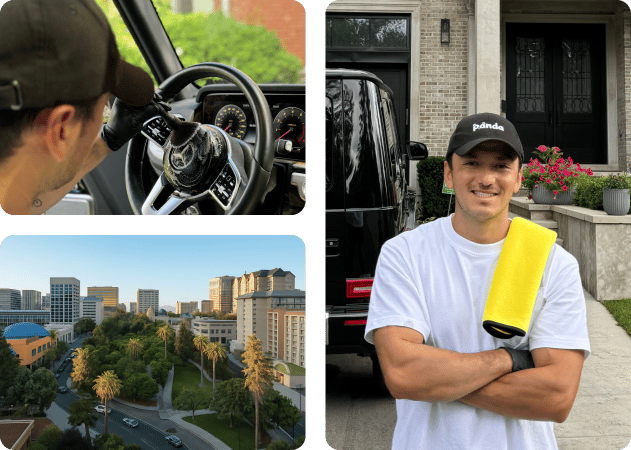 Mobile car detailing service in San Jose, CA performing exterior wash and interior detailing on a luxury SUV