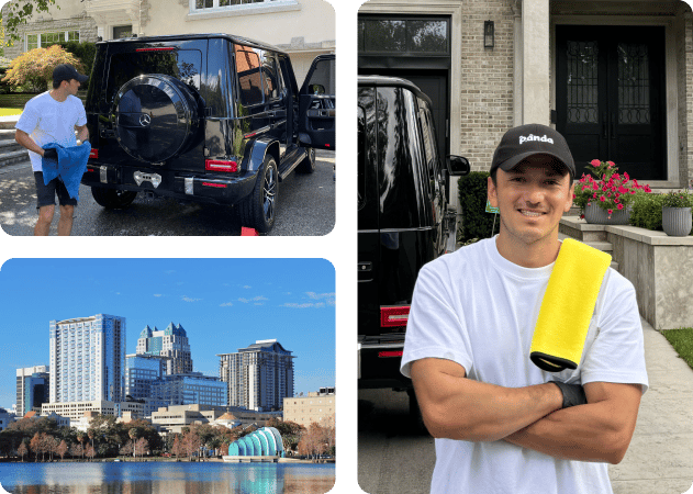 Auto detailing setup and G-Wagon service captured in Orlando, FL.