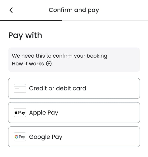 Panda Hub: Confirm and Pay process