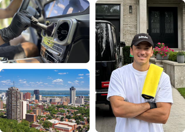 Interior car detailing service by Panda Hub certified detailer in Hamilton, ON.