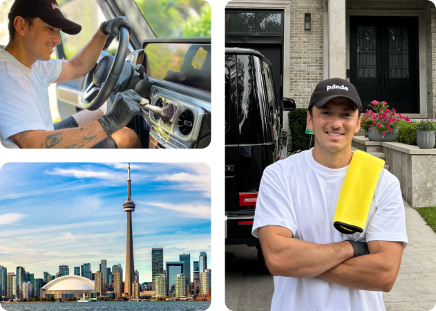 Mobile car detailing in Toronto, ON by Panda Hub for a black G-Class.