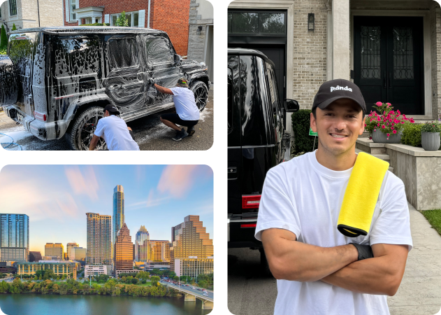 Mobile auto detailing professionals working on a G-Wagon in Austin, TX.