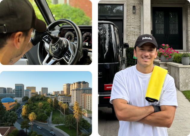 Mobile car detailing service in San Jose, CA performing exterior wash and interior detailing on a luxury SUV