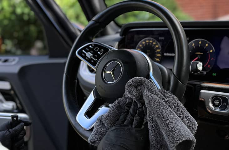 Professional car interior cleaning service