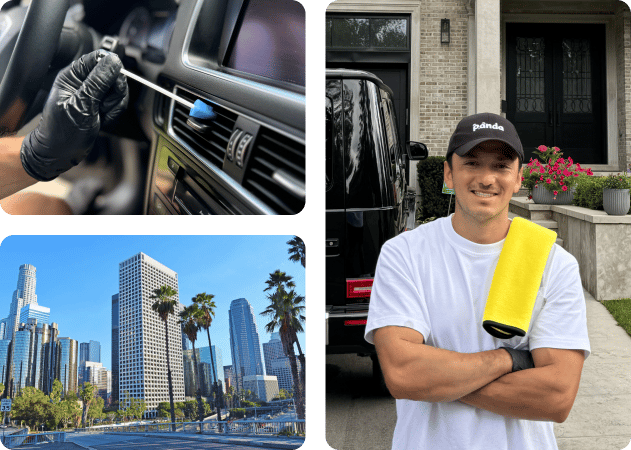 Mobile car detailing in Los Angeles, CA with interior vent cleaning.