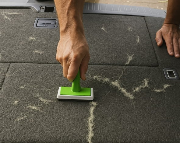 pet hair removal from the car interior